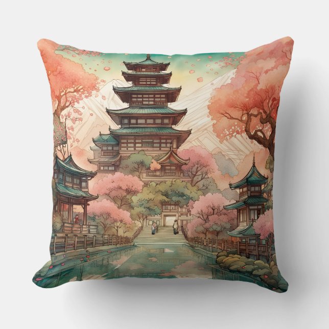 Japan Throw Pillow (Front)