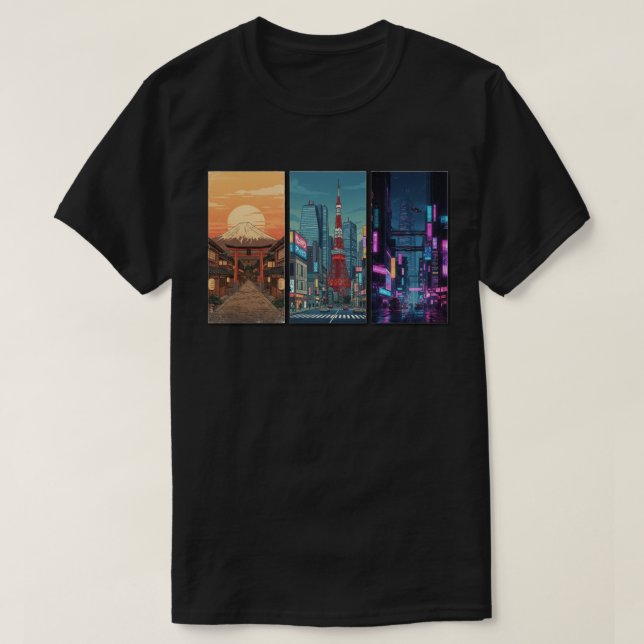 Japan Timeline Triptych T-Shirt (Design Front)