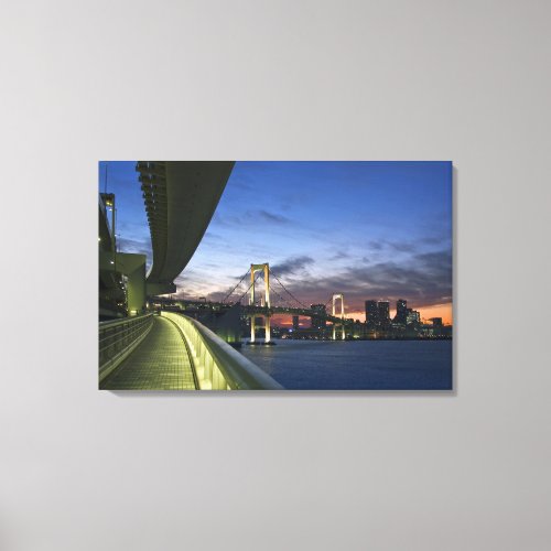 Japan Tokyo Rainbow Bridge in Tokyo Bay Canvas Print