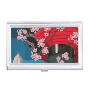 Japan Tokyo Vintage Japanese Travel Poster Business Card Case