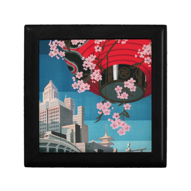 Japan Tokyo Vintage Japanese Travel Poster Gift Box (Front)