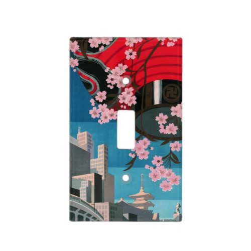 Japan Tokyo Vintage Japanese Travel Poster Light Switch Cover