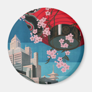 Japan Tokyo Vintage Japanese Travel Poster Magnet