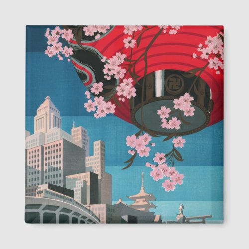 Japan Tokyo Vintage Japanese Travel Poster Magnet