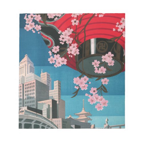 Japan Tokyo Vintage Japanese Travel Poster Notepad