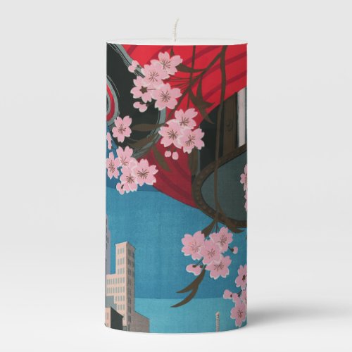 Japan Tokyo Vintage Japanese Travel Poster Pillar Candle