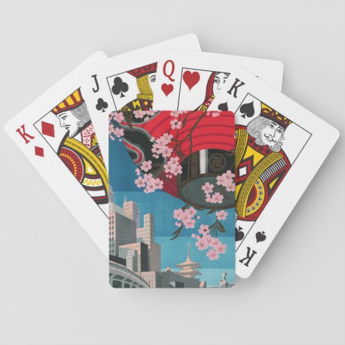 Japan Tokyo Vintage Japanese Travel Poster Poker Cards