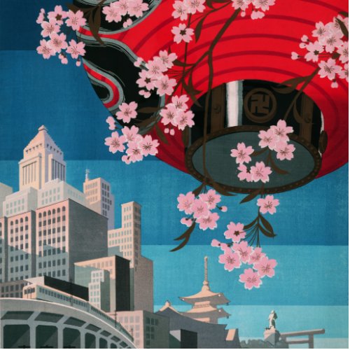 Japan Tokyo Vintage Japanese Travel Poster Statuette