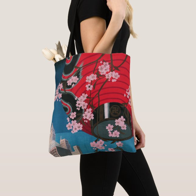 Japan Tokyo Vintage Japanese Travel Poster Tote Bag (Close Up)