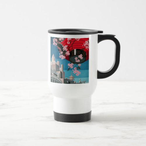 Japan Tokyo Vintage Japanese Travel Poster Travel Mug