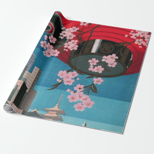Japan Tokyo Vintage Japanese Travel Poster Wrapping Paper