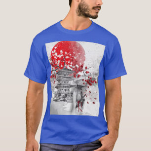 japan Tower with Cherry Blossoms and a samurai (2 T-Shirt