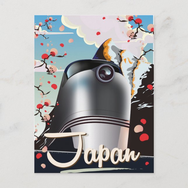 Japan Train vintage travel poster. Postcard (Front)