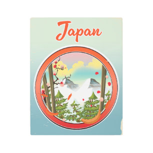 Japan travel logo metal print