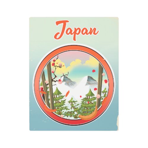 Japan travel logo metal print