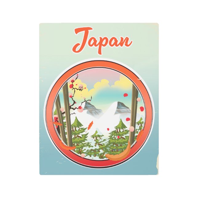 Japan travel logo metal print (Front)