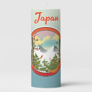 Japan travel logo pillar candle