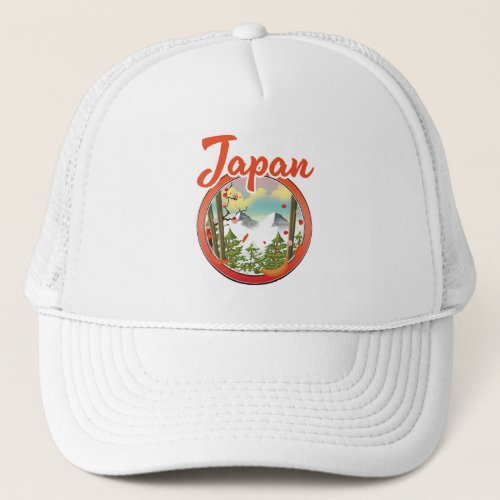 Japan travel logo trucker hat