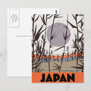 Japan travel poster postcard