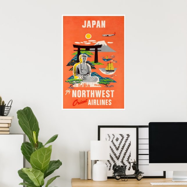 Japan Travel Poster Poster Japanese Art Northwest | Zazzle
