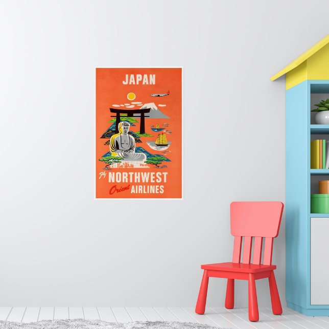 Japan Travel Poster Poster Japanese Art Northwest | Zazzle