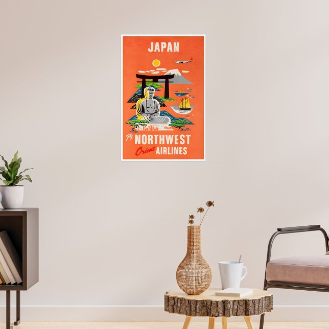 Japan Travel Poster Poster Japanese Art Northwest | Zazzle