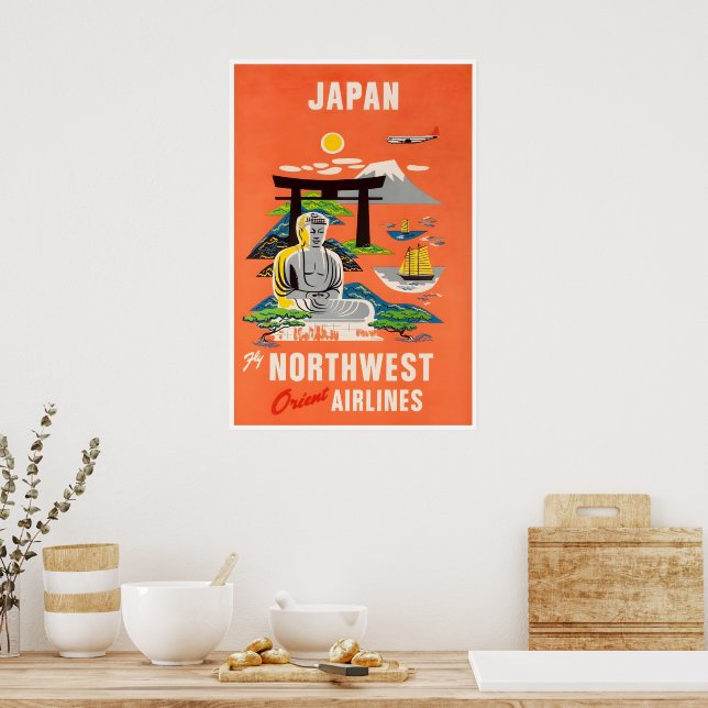 Japan Travel Poster Poster Japanese Art Northwest | Zazzle