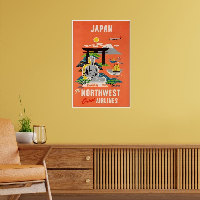 Japan Travel Poster Poster Japanese Art Northwest | Zazzle