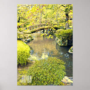 Japan travel traditional Japanese garden Poster