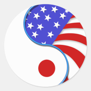 Japan USA Yinyang appeal sticker