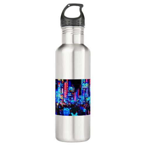 Japan Vaporwave City Retro Stainless Steel Water Bottle