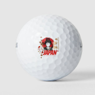 Japan Vintage Geisha with Flag Koi and Lotus Souve Golf Balls