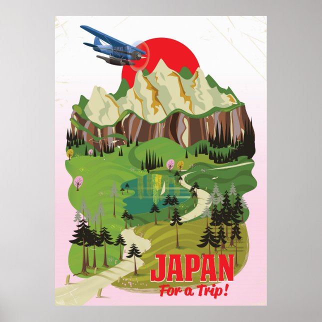 Japan vintage style travel poster (Front)
