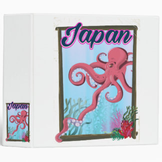 Japan vintage style travel poster 3 ring binder