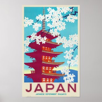 Japan Vintage Travel Poster 1930s by vintage_treasure at Zazzle