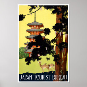 Japan Vintage Travel Poster Restored