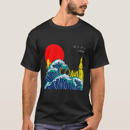 Japan Wave Grunge Anime Vaporwave Skyline London T_Shirt