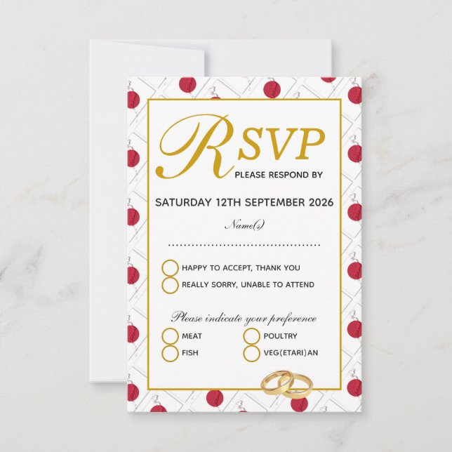 JAPAN Wedding Celebration RSVP Response Card (Front)