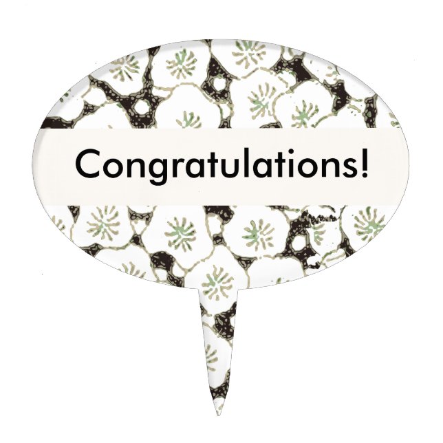 Japan White Flower floral garden Cake Topper (Front)