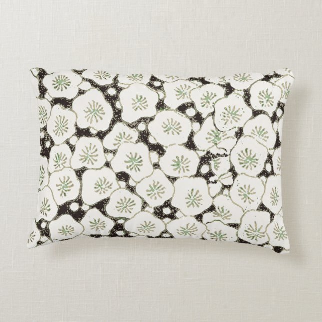 Japan White Flower floral garden Decorative Pillow (Back)