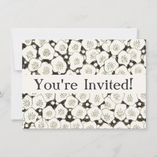 Japan White Flower floral garden Invitation