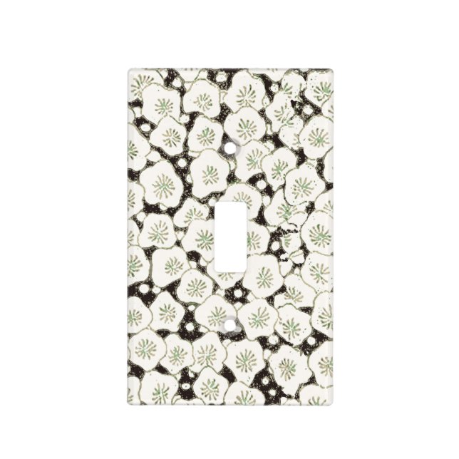 Japan White Flower floral garden Light Switch Cover (Front)