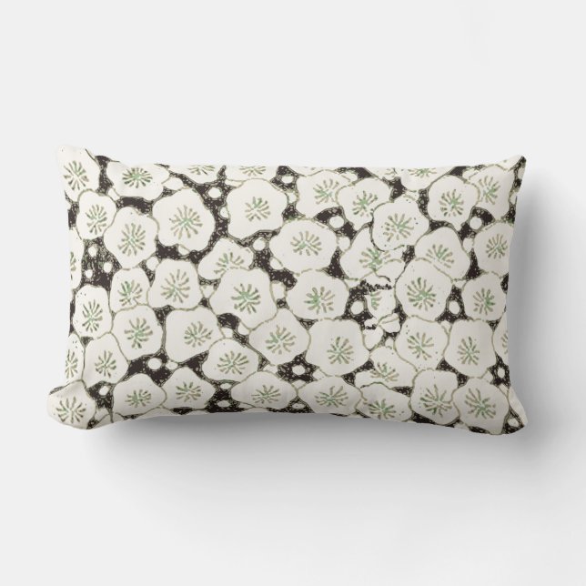 Japan White Flower floral garden Lumbar Pillow (Front)
