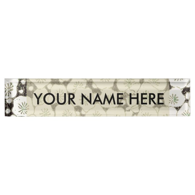 Japan White Flower floral garden Name Plate (Front)