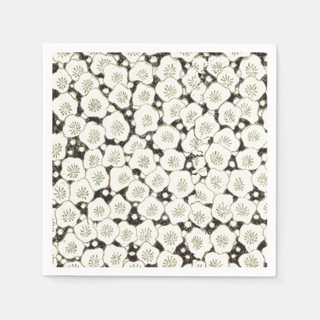 Japan White Flower floral garden Napkins (Front)
