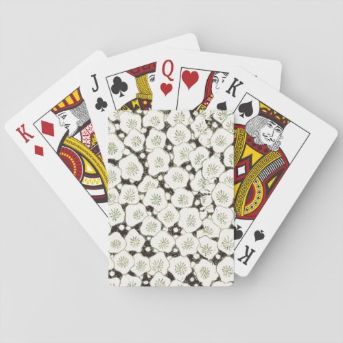 Japan White Flower floral garden Poker Cards