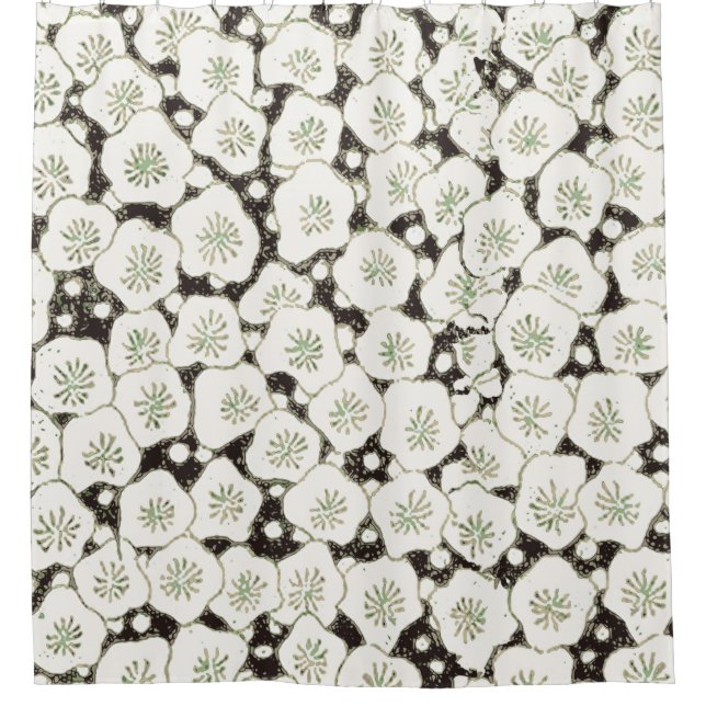 Japan White Flower floral garden Shower Curtain (Front)