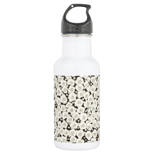 Japan White Flower floral garden Stainless Steel Water Bottle