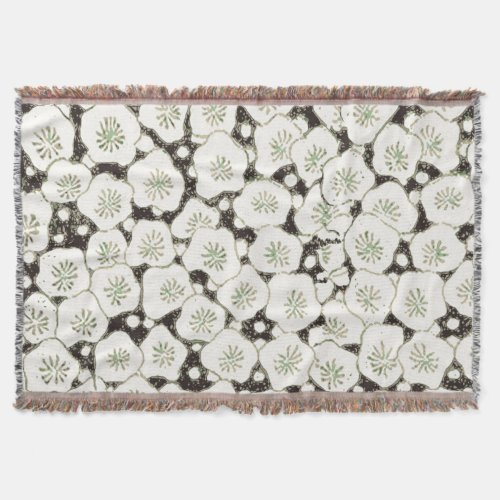 Japan White Flower floral garden Throw Blanket