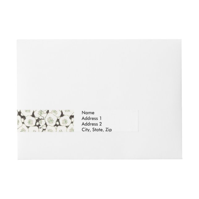 Japan White Flower floral garden Wrap Around Address Label (Front)